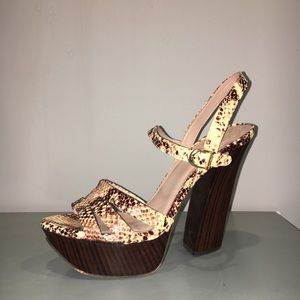 Vince Camuto Snakeskin Block Heel Wedges